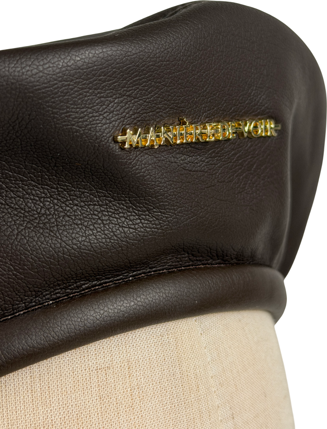 maniere de voir Brown Anya Faux-leather Beret Hat One Size