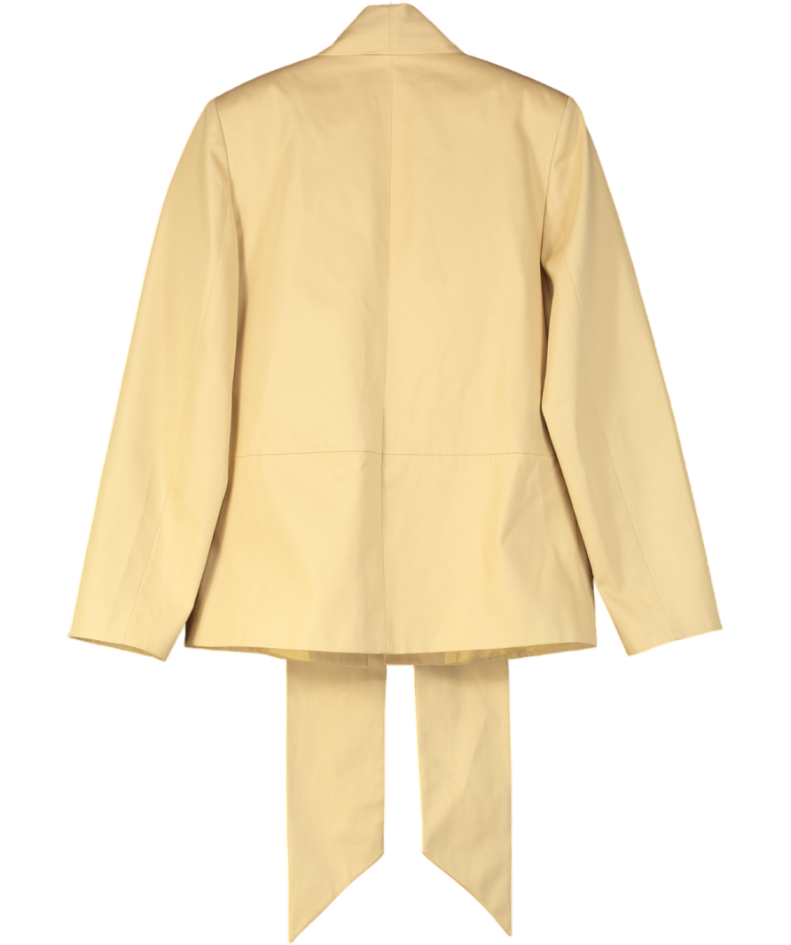 Ila Beige Natural Anny Scarf Detailed Cotton Blazer UK 10