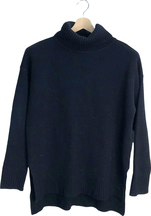 NOVO Black Merino Wool Turtleneck Jumper UK Size 10