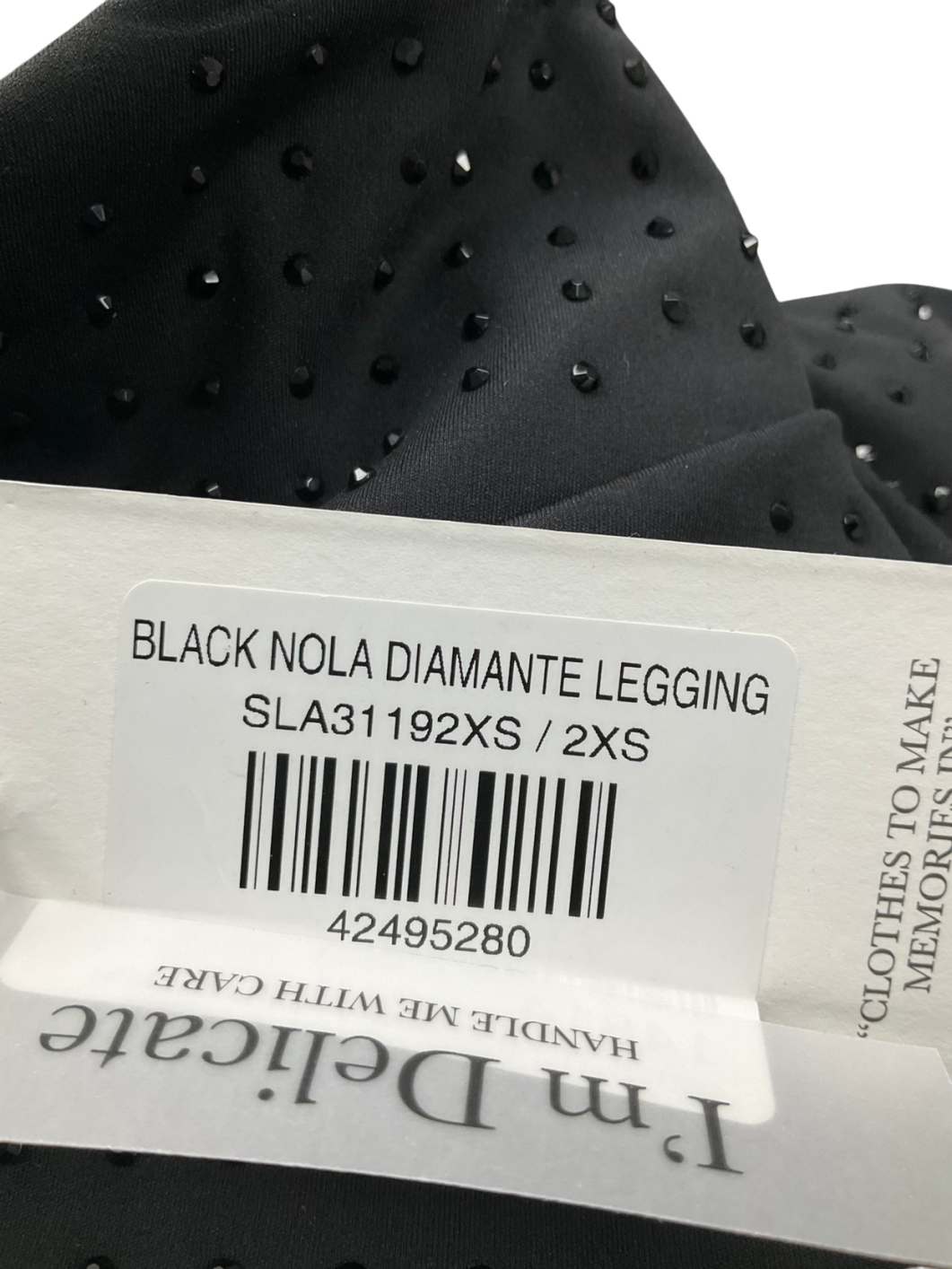 SLA the label Black Nola Dimante Leggings UK XXS