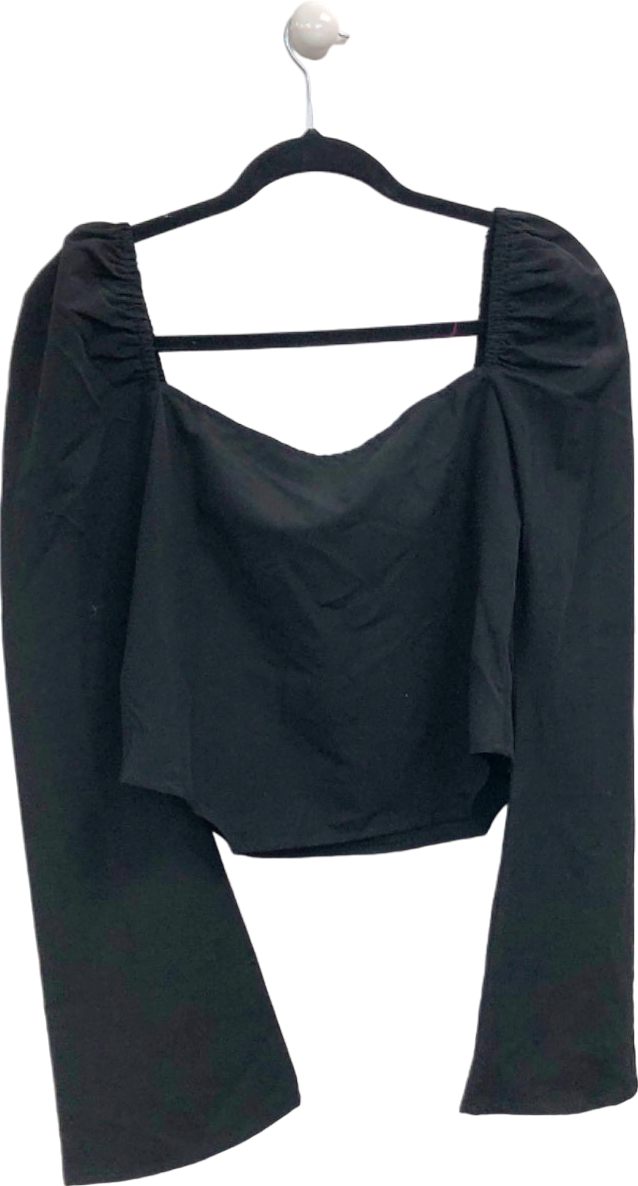 Pretty Lavish Black Square Neck Top UK 8