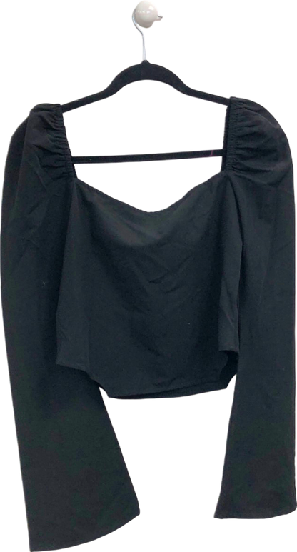 Pretty Lavish Black Square Neck Top UK 8