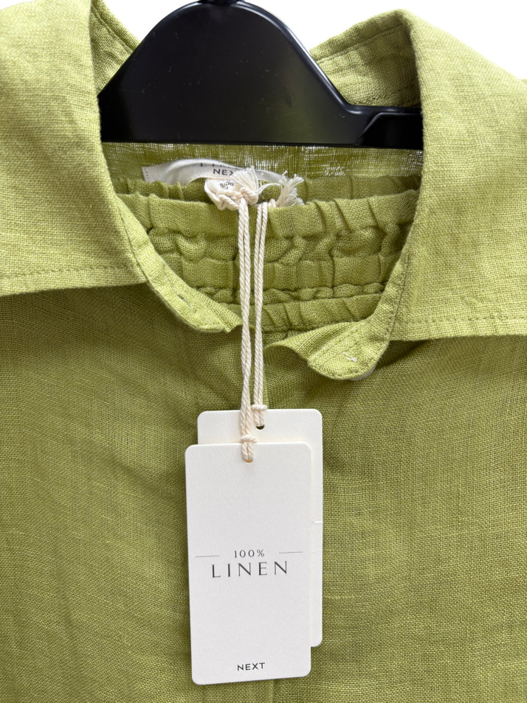 Next Green Linen Shirt And Shorts Set UK 8
