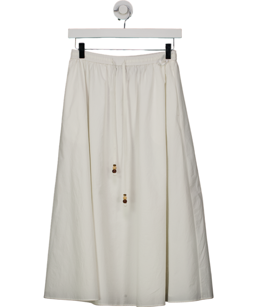 FABRIQUE X Kain Picken & Fiona Lau White Mignon Maxi Skirt In Upf 200+ Cotton-feel Sun Protection UK XS