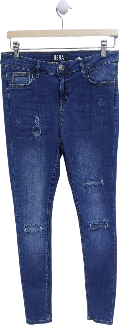 Hera Blue Distressed Skinny Jeans W30 S