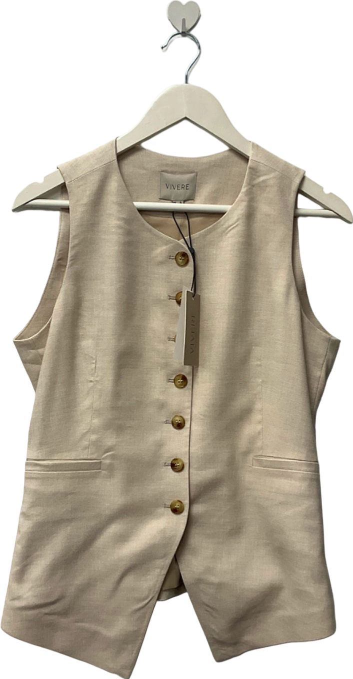 Vivere Beige Sleeveless Vest UK 8