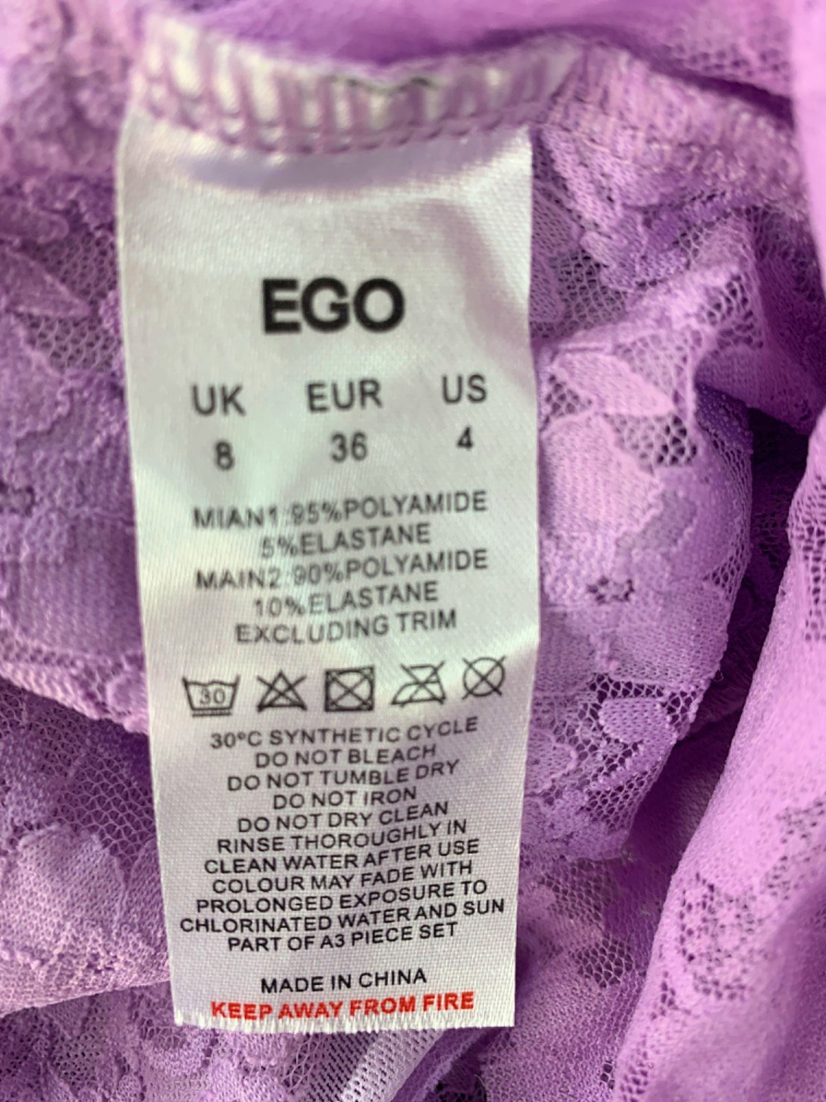 Ego Purple Lace Briefs UK 8