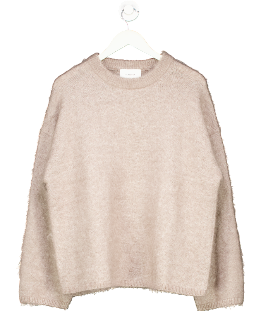 H&M Beige Oversized Mohair-blend Jumper UK S