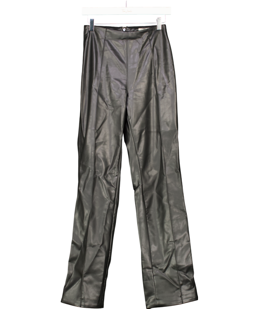 House of CB Black Elenaora Vegan Leather Trousers UK S