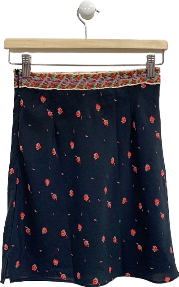 Kiwi & Co Black Floral Print Skirt UK 6