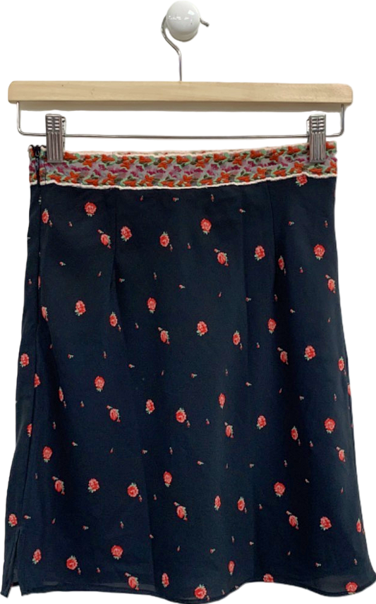 Kiwi & Co Black Floral Print Skirt UK 6