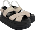 Next Cream Bone Extra Wide Fit Chunky Wedge Sandals UK 7 EU 40 👠