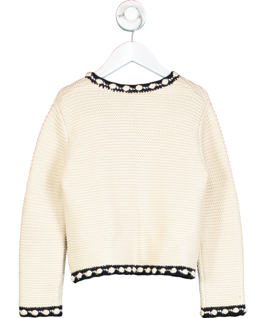 Bonpoint Cream Fanette Wool Blend Cardigan 6 Years