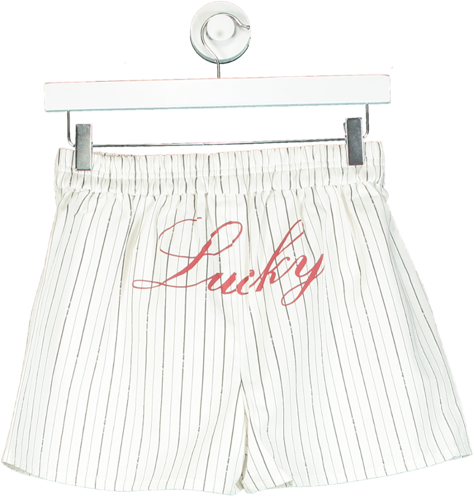 With Jéan White Pinstripe Lucky Shorts UK S