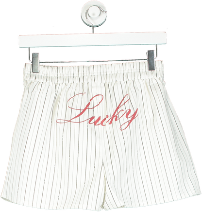 With Jéan White Pinstripe Lucky Shorts UK S