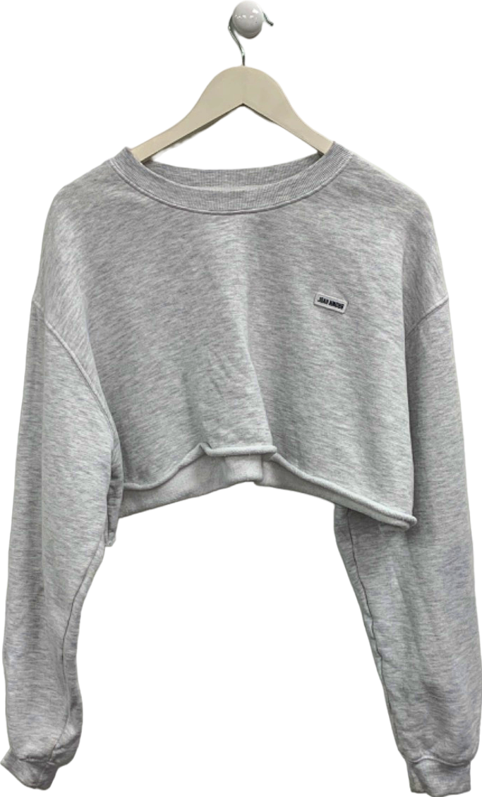 Joah Brown Marl Grey Cropped Sweatshirt UK M/L