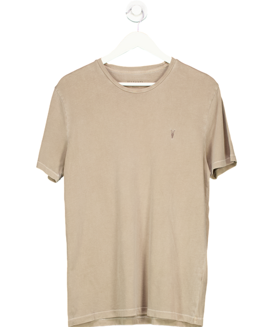 AllSaints Beige Ossage Crew Neck Ramskull T-shirt UK L