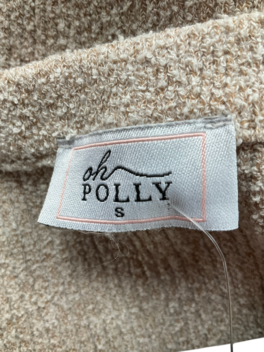 Oh Polly Beige Strapless ribbed Midi Dress UK S