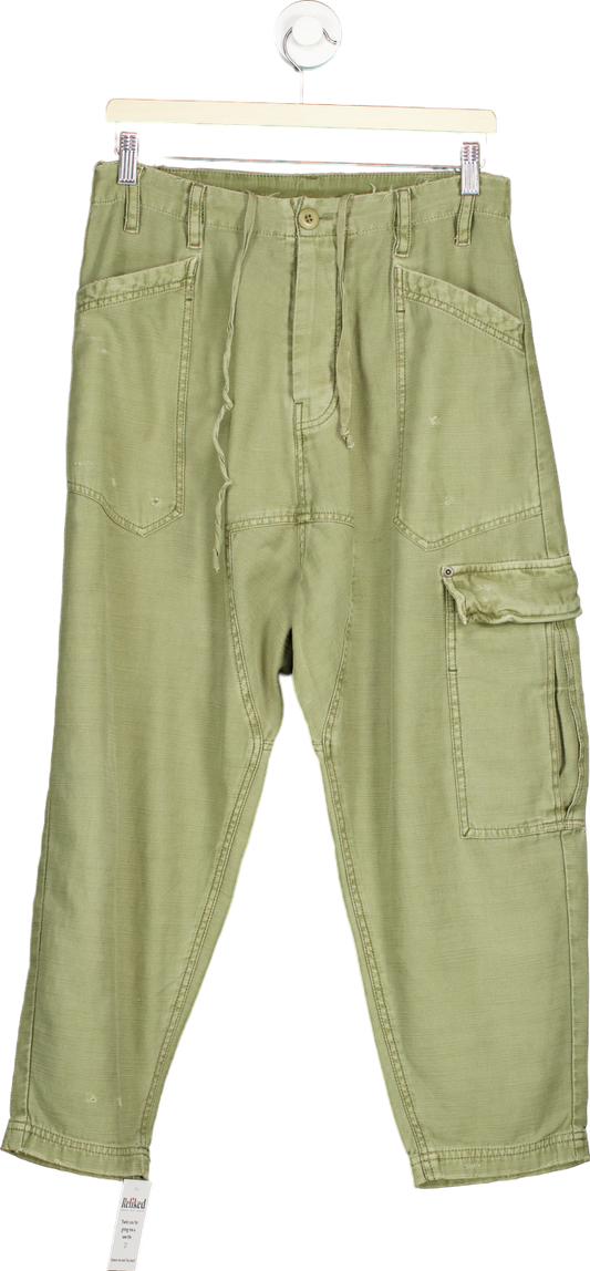 Free People Green Distressed Cargo Pants XS