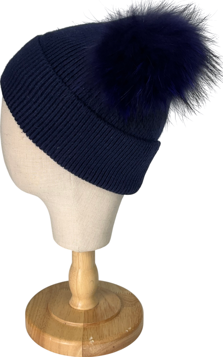 Blue Pom Pom Hat One Size