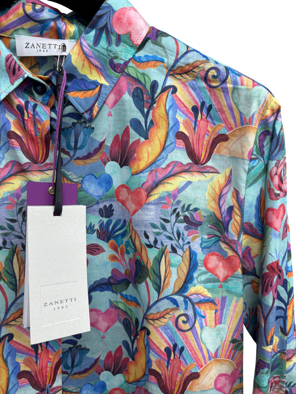 Zanetti 1956 x Liberty of London Multicoloured Liberty Fabric Cotton Shirt UK M