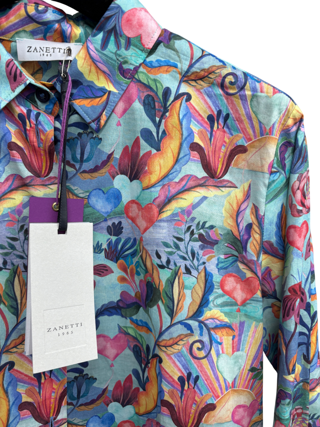 Zanetti 1956 x Liberty of London Multicoloured Liberty Fabric Cotton Shirt UK M