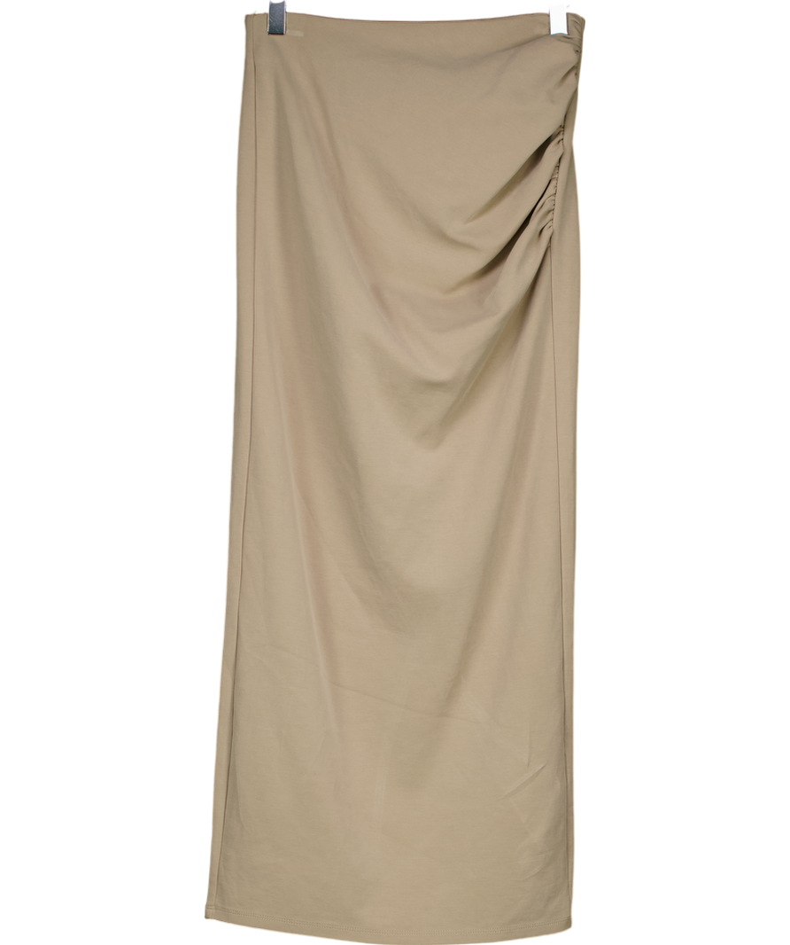 Urban Revivo Green Ruched Side Maxi Skirt UK XS