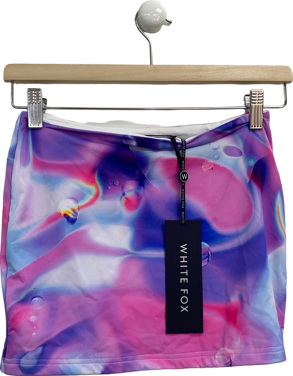 White Fox Multicolour Bubble Print Mini Skirt UK XS