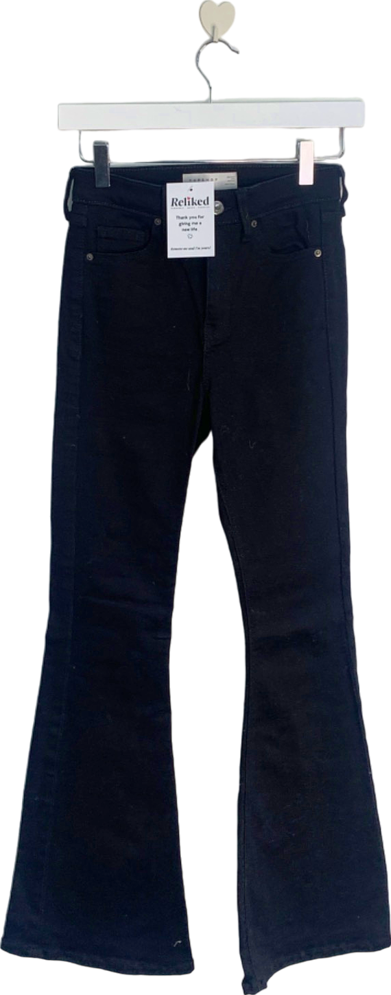 Topshop Black Jamie Flare Jeans UK 8
