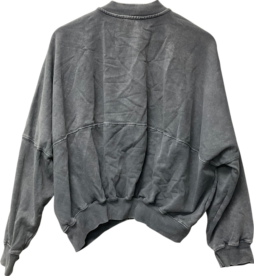 ZARA Grey Cotton Bomber Jacket UK S