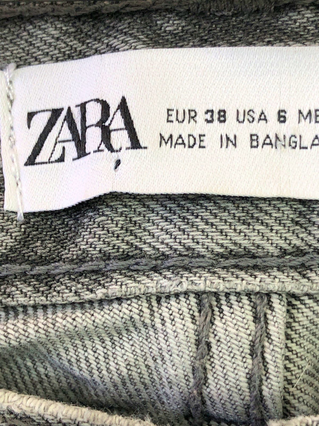 ZARA Grey Straight Leg Jeans EU 38