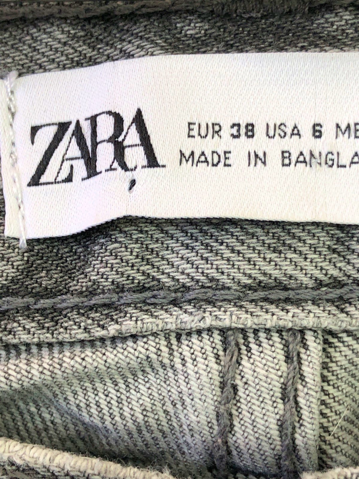 ZARA Grey Straight Leg Jeans EU 38