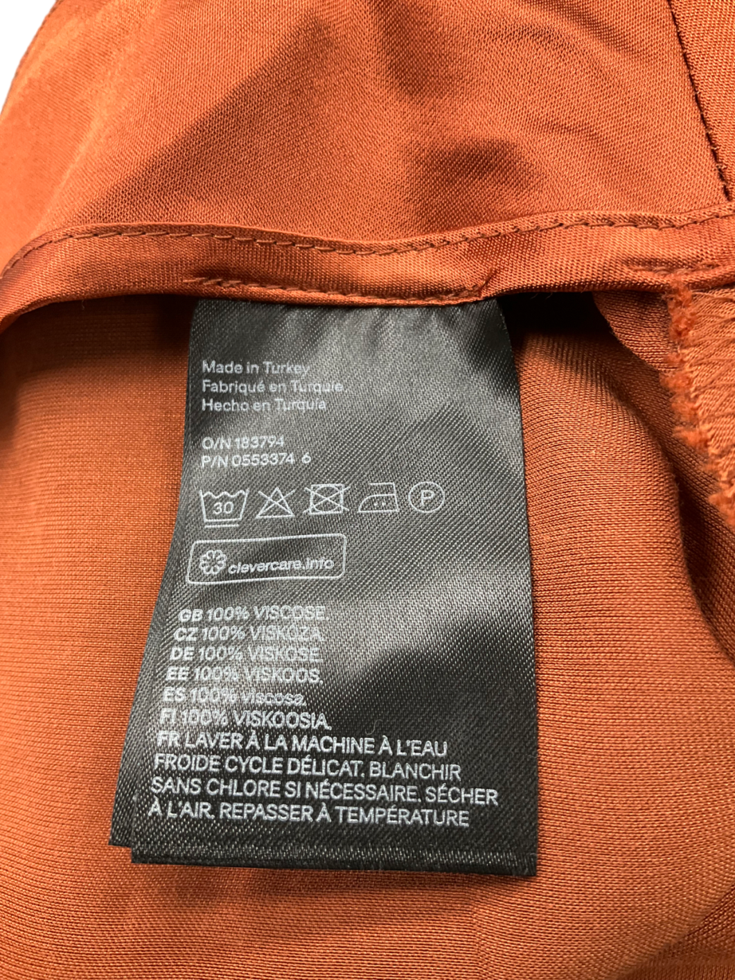 H&M Orange Satin Maxi Skirt UK 12