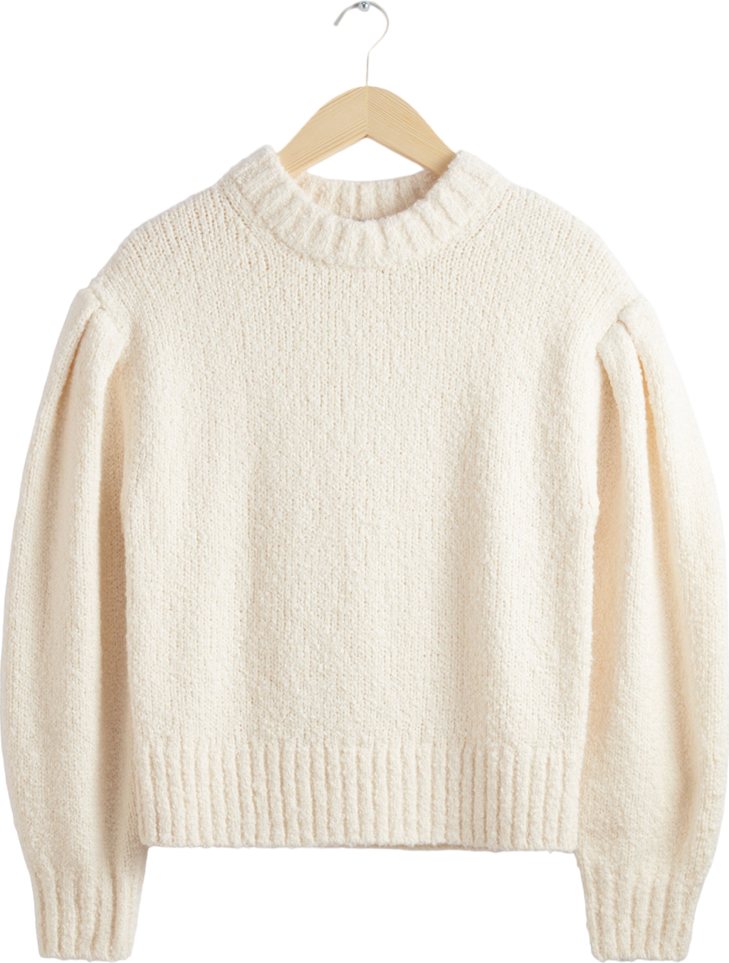 & Other Stories Cream Balloon Sleeve Jumper UK S