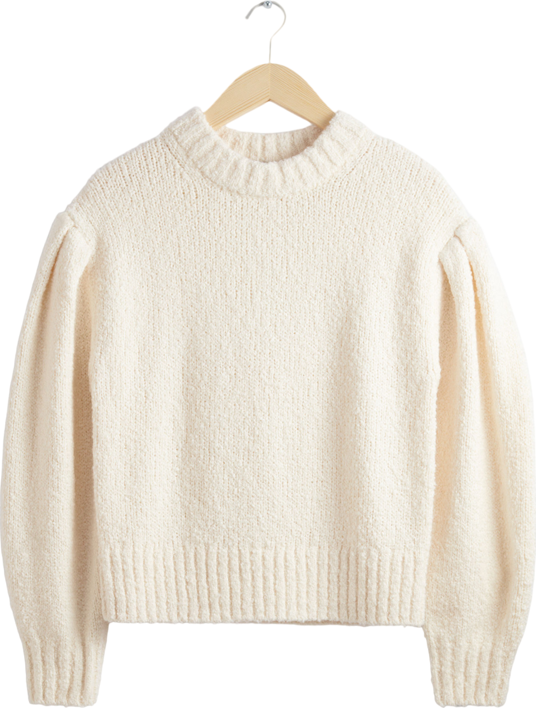 & Other Stories Cream Balloon Sleeve Jumper UK S