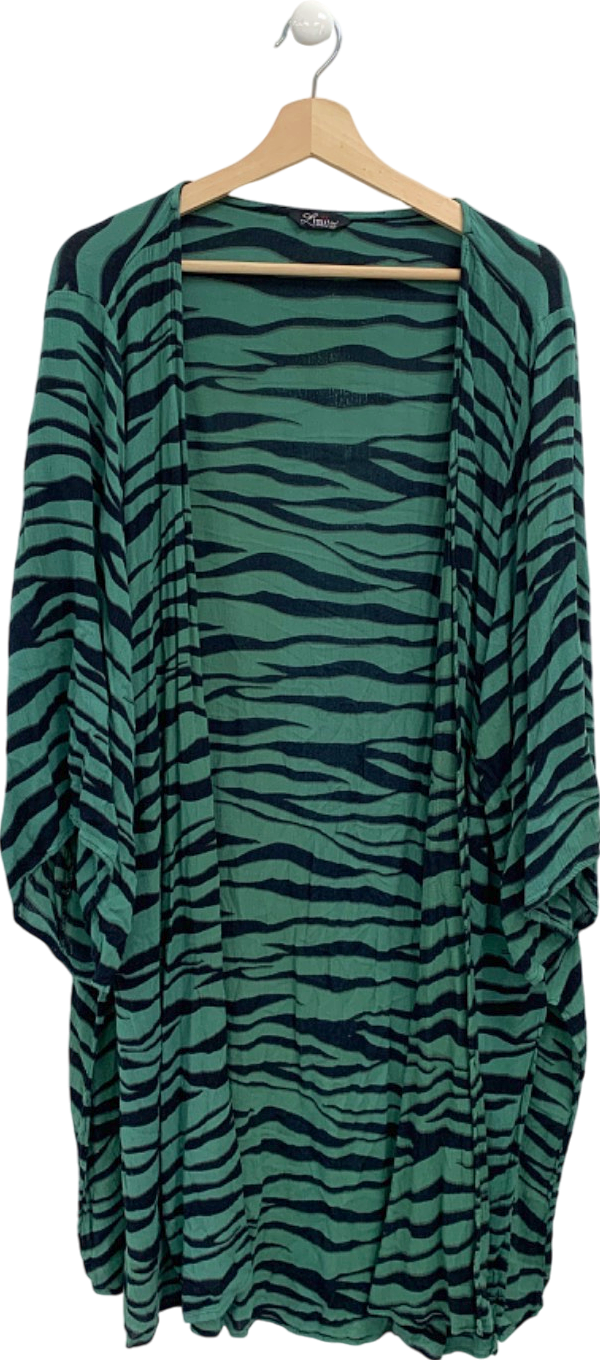 Yours Green Zebra Print Kimono UK 30