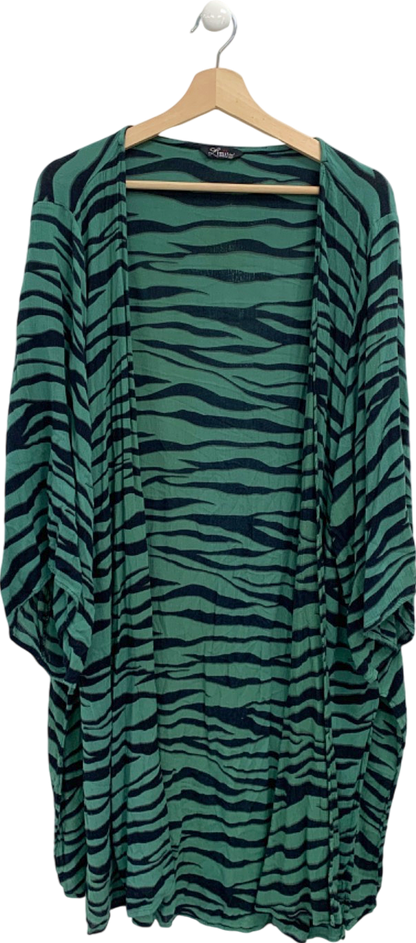 Yours Green Zebra Print Kimono UK 30