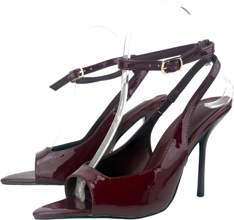 SIMMI Red Theodoric High Heeled Sandals Burgundy UK 4 EU 37 👠