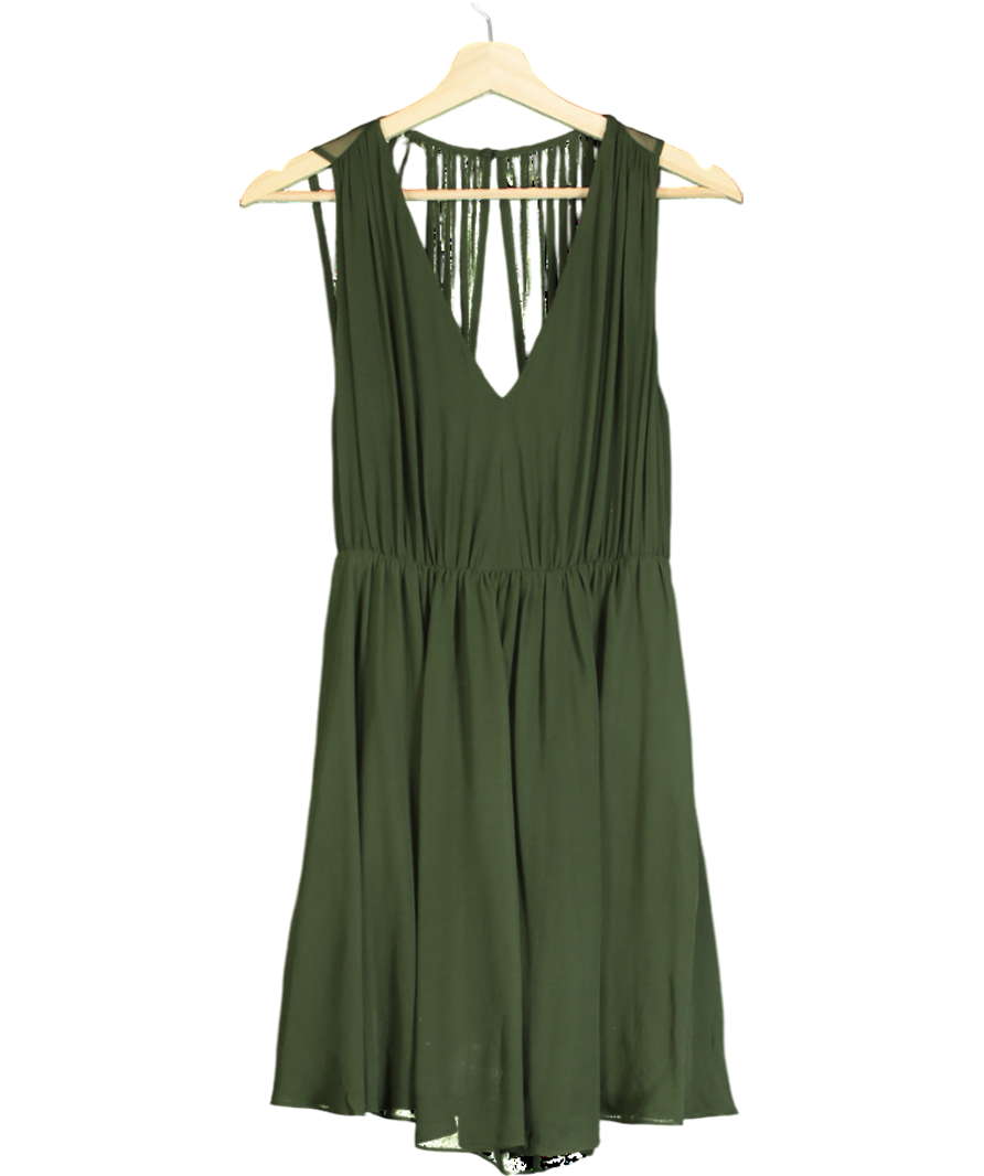 Alice + Olivia Green Halter Flirt Dress UK XS