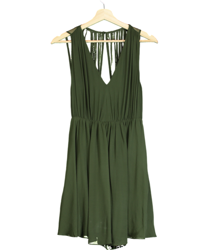 Alice + Olivia Green Halter Flirt Dress UK XS