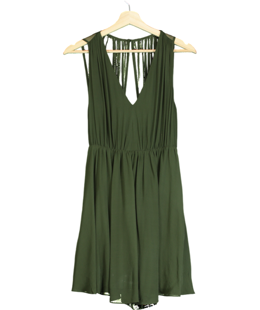 Alice + Olivia Green Halter Flirt Dress UK XS