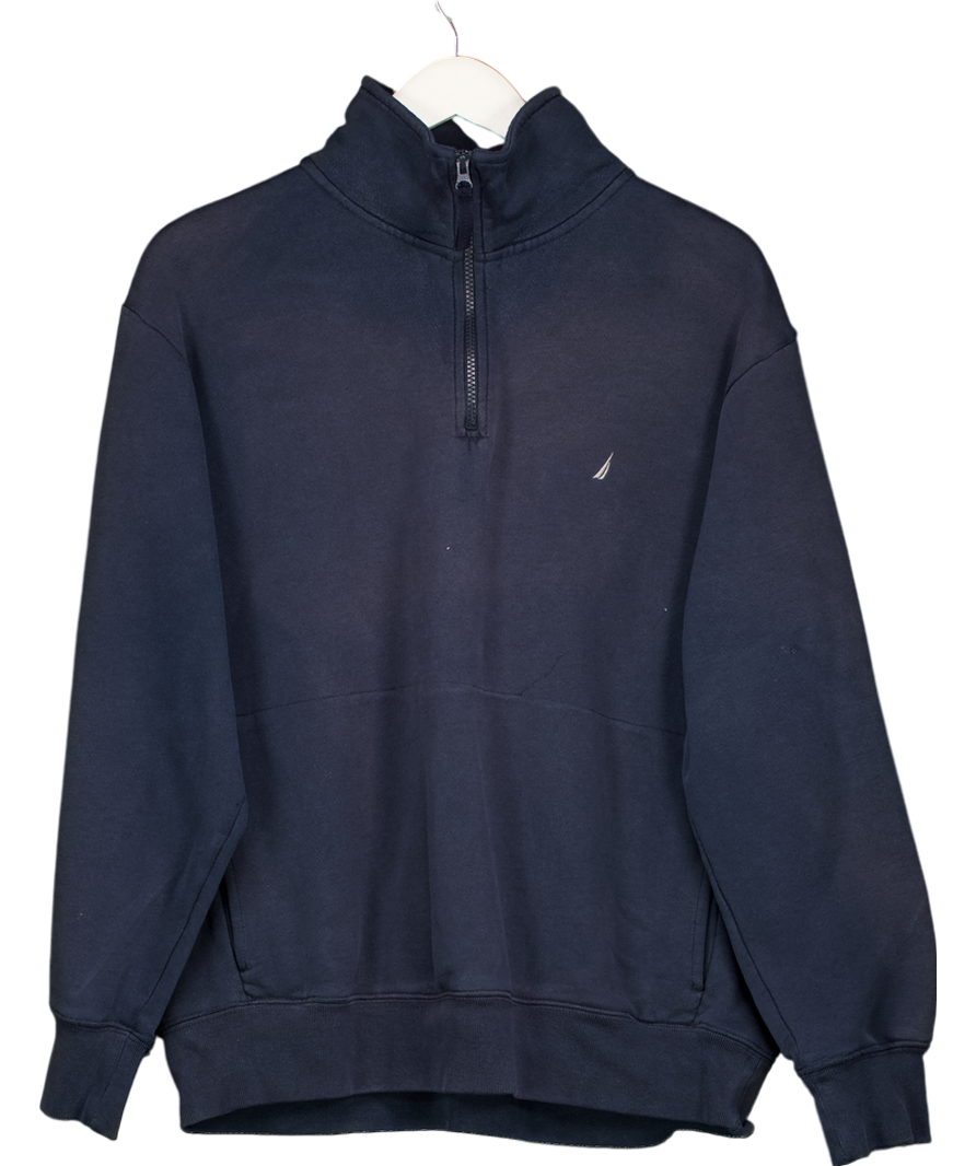 Nautica Blue Tall Navtech Quarter-zip Sweater UK L