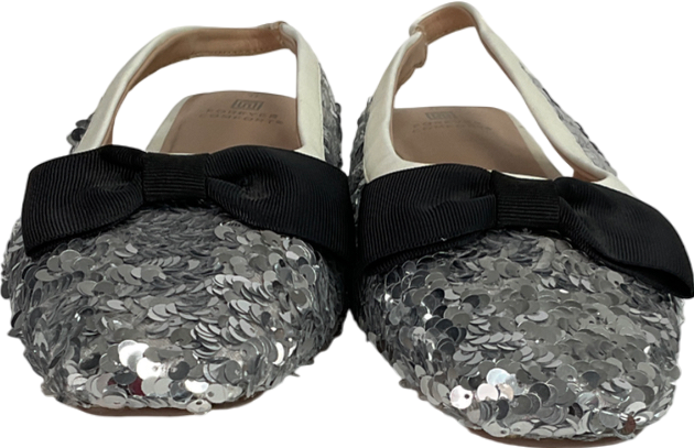 forever comfort Metallic Sequin Bow Slingback Shoes UK 7 EU 40 👠