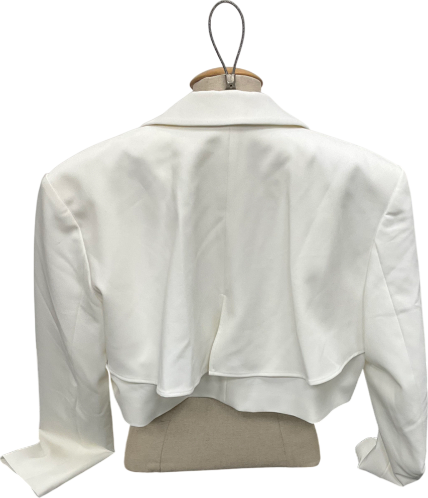 NA-KD White Hanna Schoenberg X Na-kd Cropped Blazer UK 10