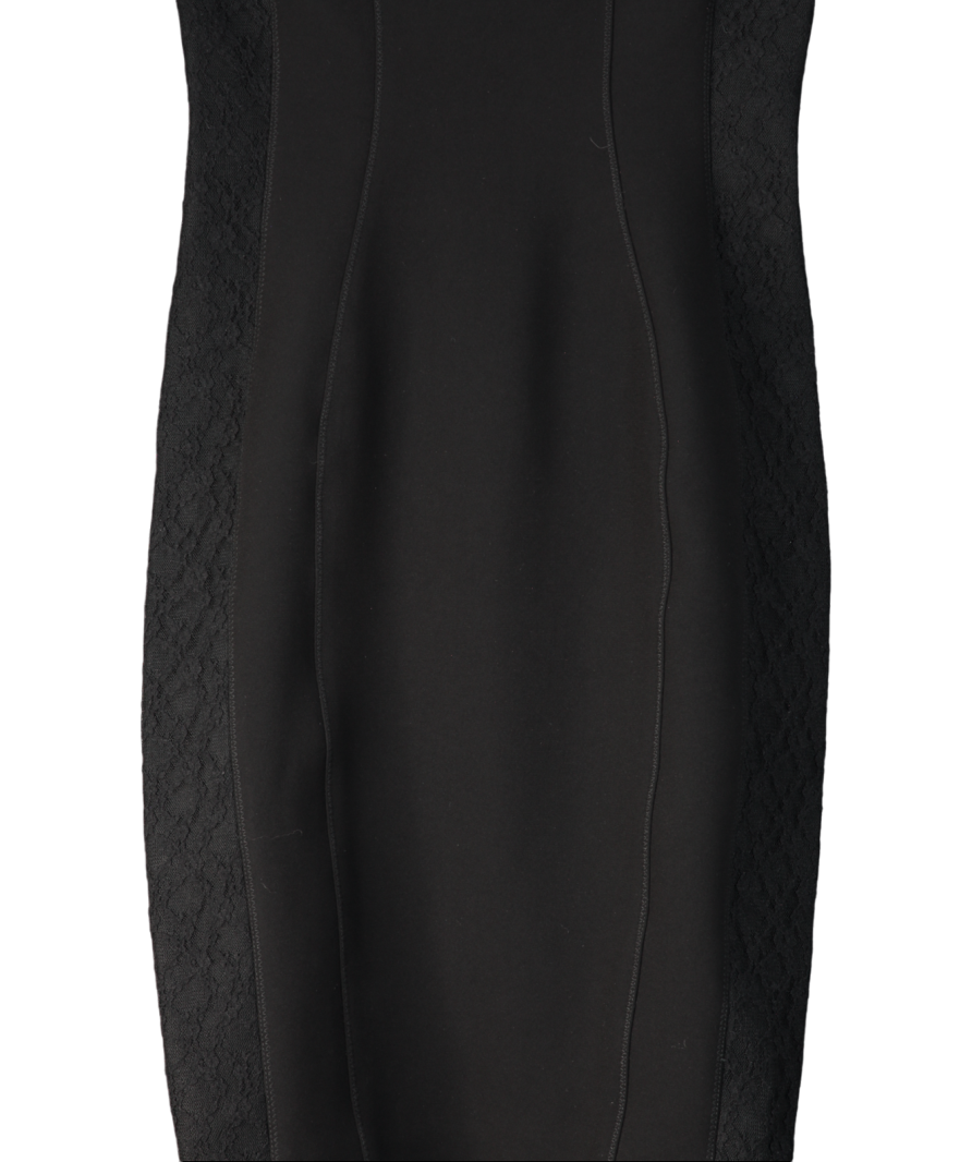 Faith Connexion Black Lace Panel Midi Dress UK 10