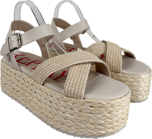 REPLAY Cream Diane Rope - Platform Sandals - Ivory UK 8 EU 41