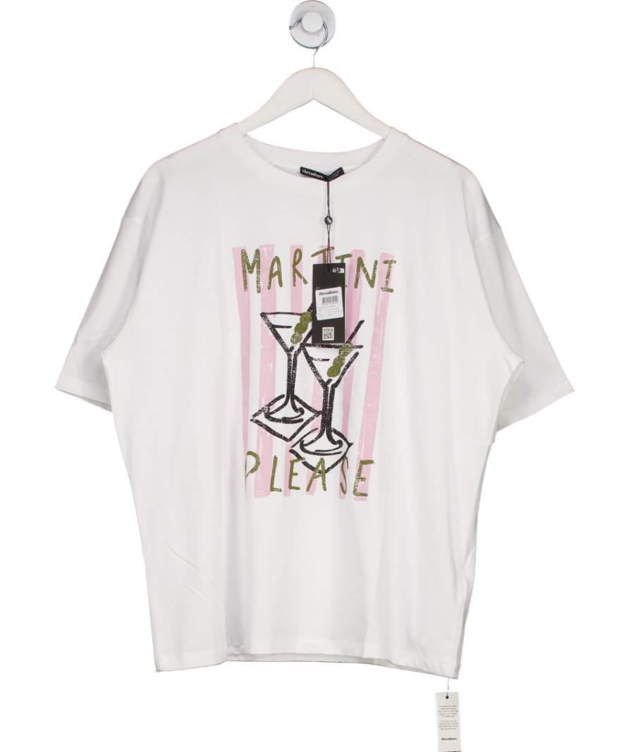 Threadbare White Martini Printed T-shirt UK 12