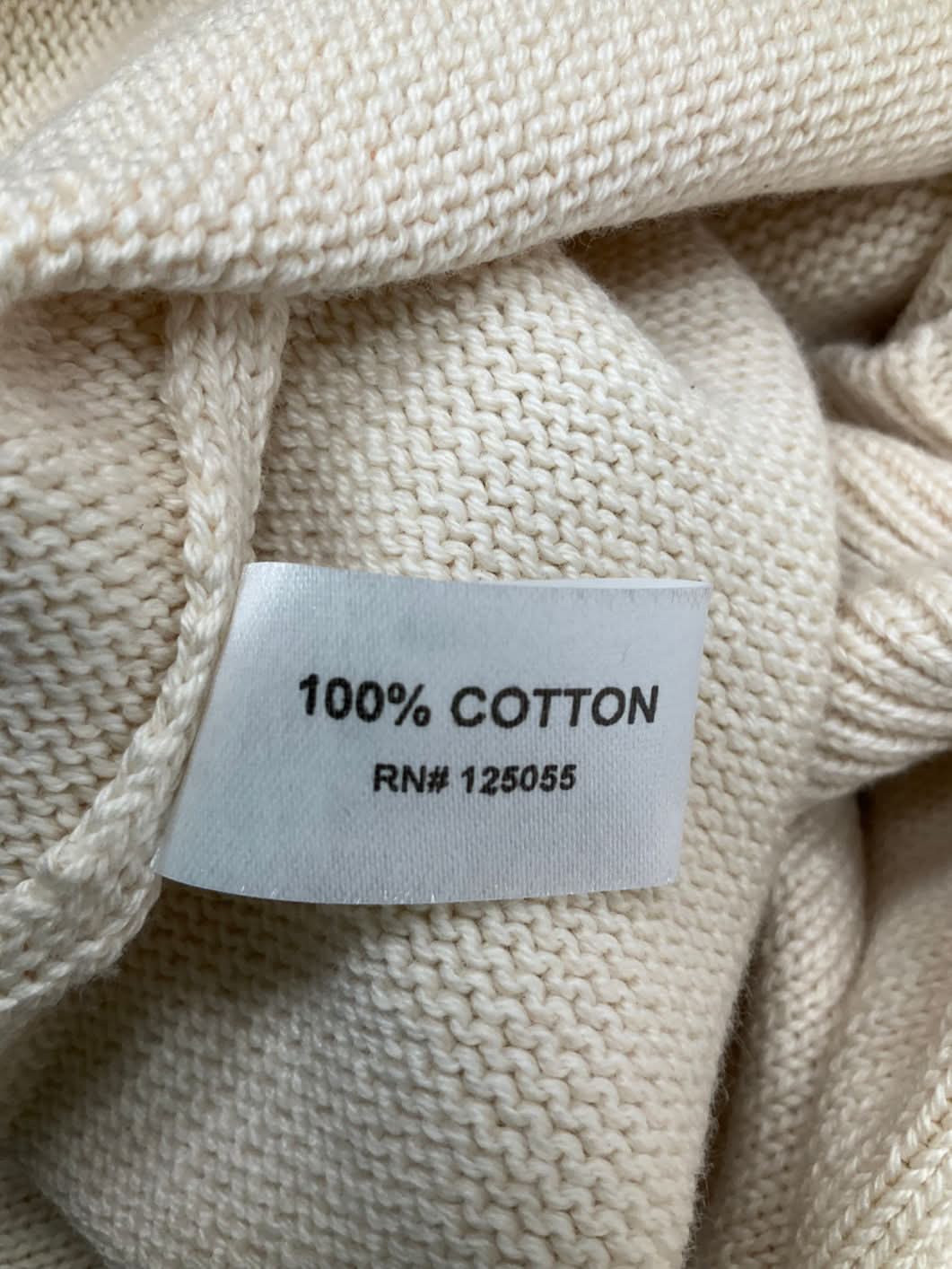 The Yale Bookstore Cream Cotton Crew Neck Sweater UK XXS