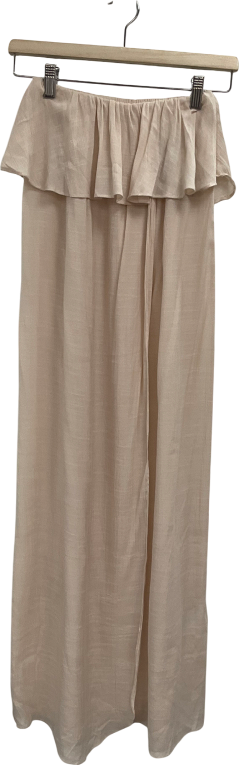 H&M Beige Flounced Beach Dress UK XS