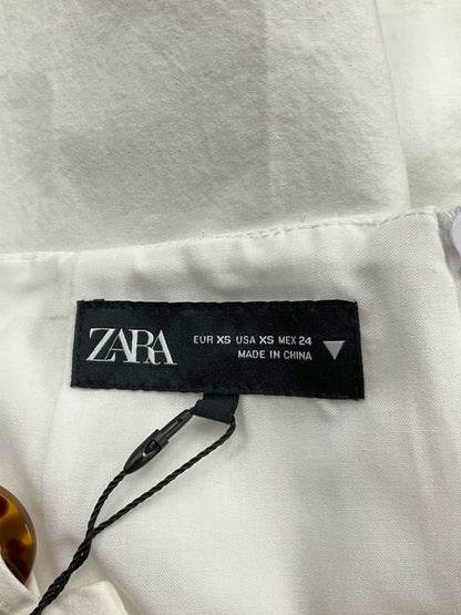 Zara White mini Skirt with Side Details XS